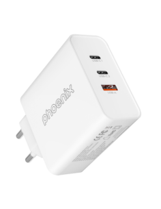 Cargador tipo c 65w gan phoenix universal para portatil tablet o smartphone carga rapida