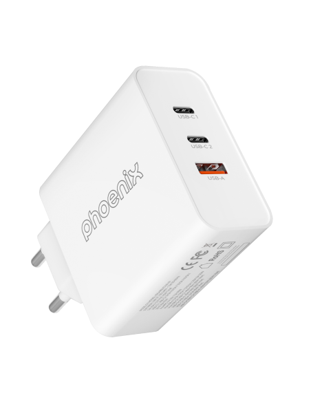 Cargador tipo c 65w gan phoenix universal para portatil tablet o smartphone carga rapida