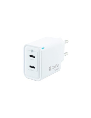Cargador usb de pared coolbox 35w 2 x usb tipo c