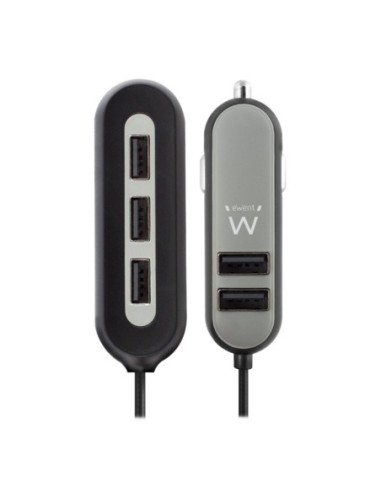 Cargador usb ewent para coche  5 puertos  54w