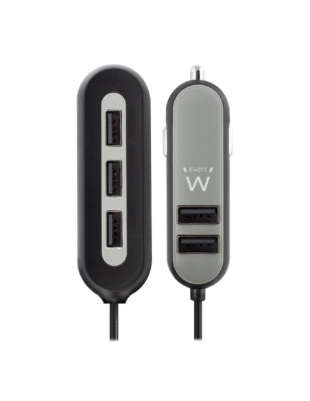 Cargador usb ewent para coche  5 puertos  54w