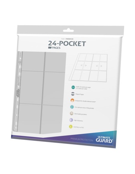 Carpeta transparente ultimate guard de 24 bolsillos y cuatro filas de páginas  carga lateral 10