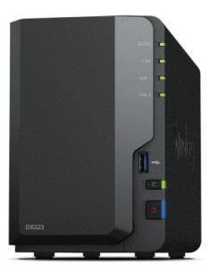 Servidor nas synology disk station ds223 2bay 1 7 ghz qc 2gb ddr 4 1 x gbe 3x usb 3 2