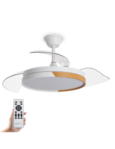 Yoevu  nature white ventilador de techo con luz led motor dc  3 tónalidades de color6 velocidades