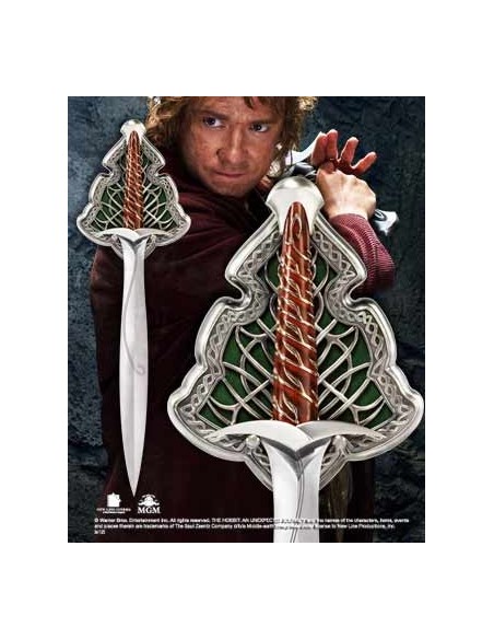 Replica espada de acero the noble collection el hobbit bilbo baggin dardo tamaño real 55 cm