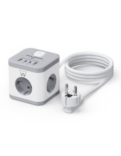 Regleta sobremesa ewent ew3863 3x schuko  2x usb tipo a  2x usb tipo b