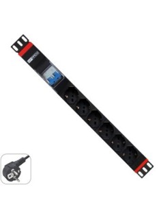 Regleta rack wp 1u 6 enchufes schuko con magnetotermico