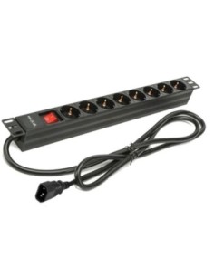 Regleta phasak 8 tomas rack 19 pulgadas con interruptor 2m negro