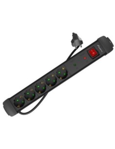 Regleta lanberg sp1 5 tomas schuko proteccion hasta 2500w negra 5m
