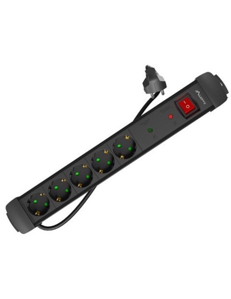 Regleta lanberg sp1 5 tomas schuko proteccion hasta 2500w negra 5m
