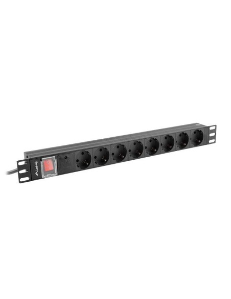 Regleta lanberg 1u 16a rack 19 8x schuko negro 2m