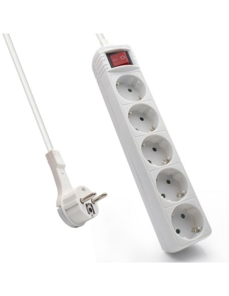 Regleta ewent 5 tomas shucko interruptor y enchufe plano