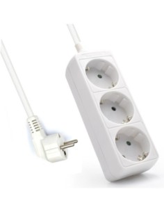Regleta ewent 3 tomas shucko y 1 5 metros de cable blanco