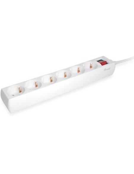 Regleta equip con 6 tomas cable de red de 1 5 metros y boton de apagado encendido