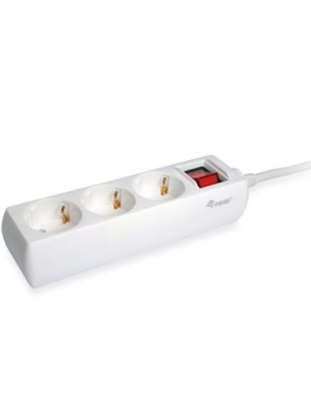 Regleta equip con 3 tomas cable de red de 1 5 metros y boton de apagado encendido