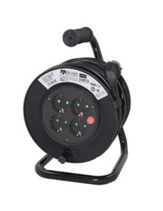 Regleta alargadera enrollacables 4 tomas  50m  16a  250v  3x1 5mm  color negro