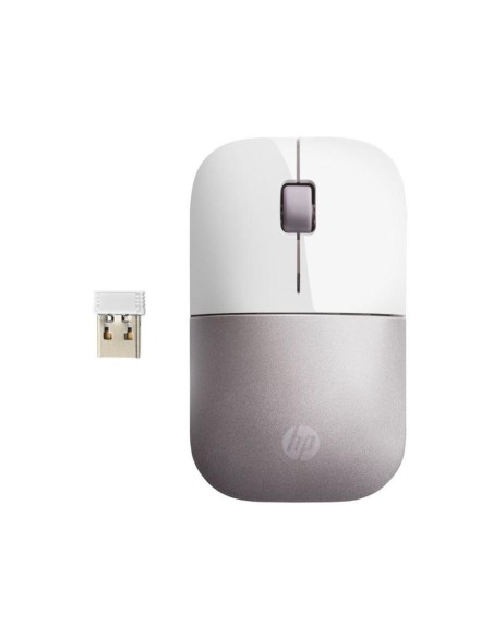Raton inalambrico hp wireless z3700  hasta 1200dpi  blanco y rosa