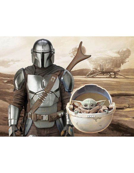 Puzle lenticular prime 3d 500 piezas the mandalorian el mandaloriano mando y grogu en capsula