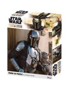 Puzle lenticular prime 3d 500 piezas the mandalorian el mandaloriano mando y grogu