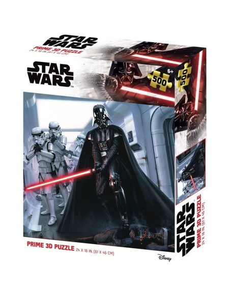 Puzle lenticular prime 3d 500 piezas star wars darth vader y stormtrooper