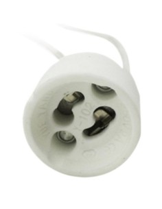 Porta lamparas silever electronics para casquillo gu10 230v 15 cm  bolsa de 50 unidades