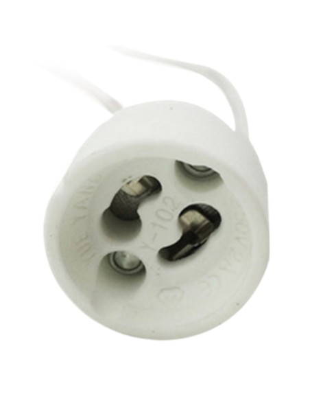 Porta lamparas silever electronics para casquillo gu10 230v 15 cm  bolsa de 50 unidades