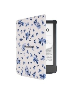 Pocketbook funda shell series verse  verse pro  patron flores blanco azul