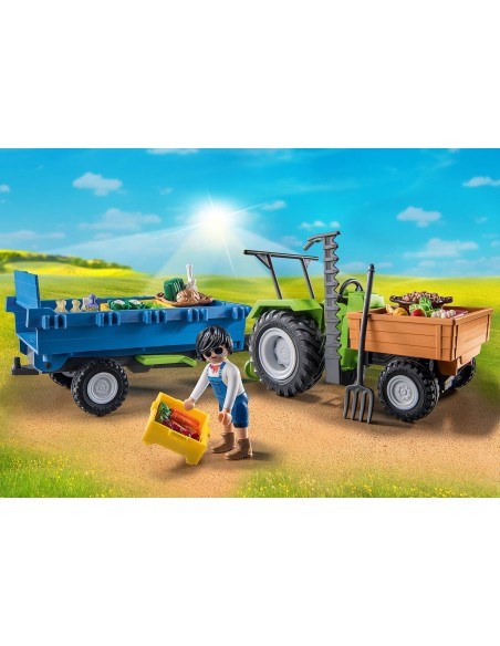 Playmobil tractor con remolque