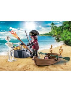 Playmobil starter pack pirata con bote de remos