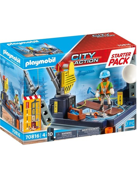 Playmobil starter pack construccion con grua