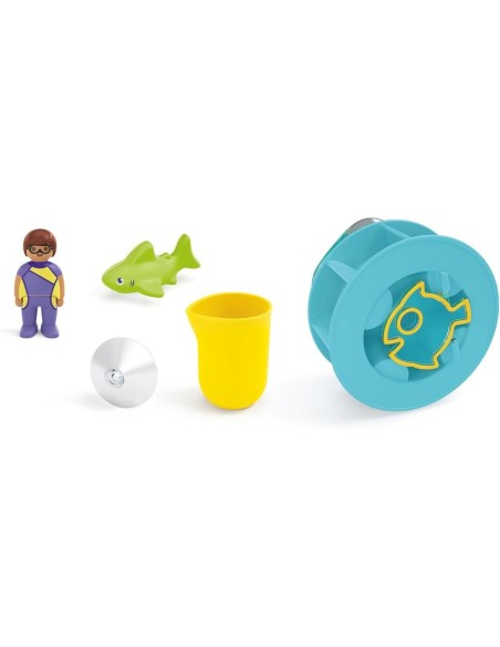 Playmobil junior aqua rueda de agua con bebé tiburón