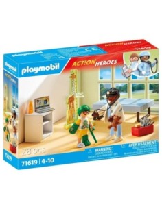 Playmobil action heroes pediatria con osito de peluche