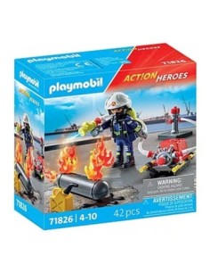 Playmobil  bombero con bomba de agua