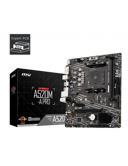 Placa base msi am4 a520m  a pro m  atx