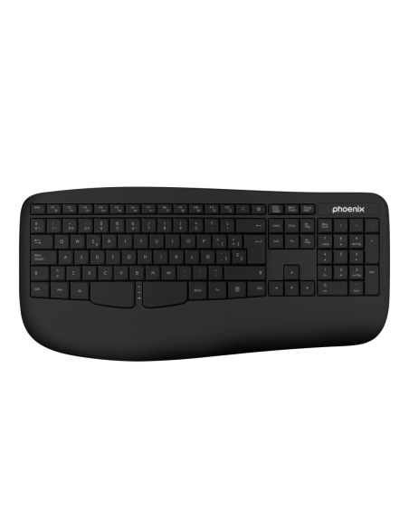 Phoenix k201 teclado ergonomico inalambrico 2 4ghz negro