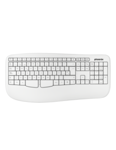 Phoenix k201 teclado ergonómico inalámbrico 2 4ghz blanco