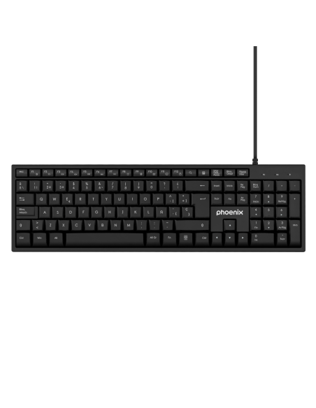 Phoenix k100 teclado multimedia usb negro qwerty oficina