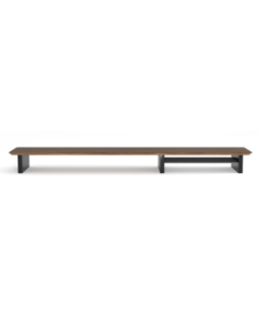 Phoenix harmony estante elevador de monitor en madera para escritorio walnut con bandeja forrada en