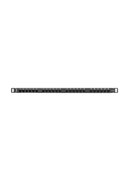 Patch panel lanberg cat 6 utp 24 puertos 0 5u rack 19 negro