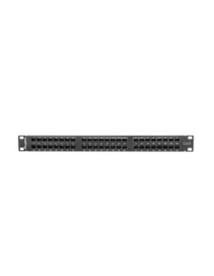 Patch panel lanberg 48 puertos 1u cat 6 19 pulgadas negro