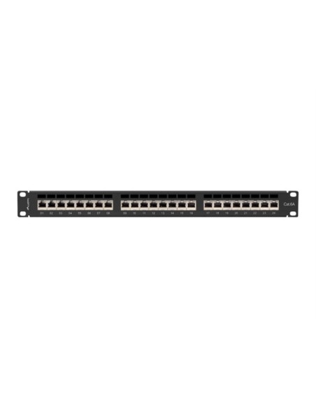 Patch panel lanberg 24 puertos 1u cat 6a ftp 19 pulgadas negro