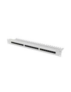 Patch panel lanberg 24 puertos 1u 19 pulgadas cat 6a utp con organizador cables gris