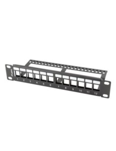 Patch panel lanberg 12 puertos 1u organizador modulos keystone negro