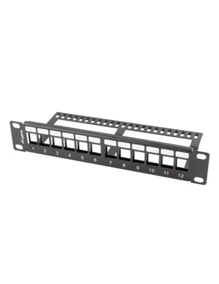 Patch panel lanberg 12 puertos 1u organizador modulos keystone negro