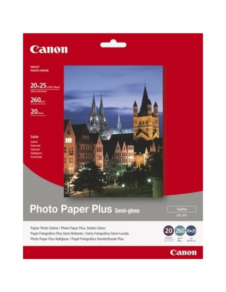 Papel canon foto sg  201 1686b018 8x10  20 hojas  semisatinado