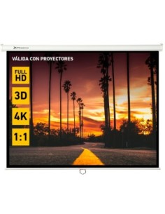 Pantalla manual videoproyector pared y techo phoenix 169´´ ratio 11  43  169  3m x 3m posicio