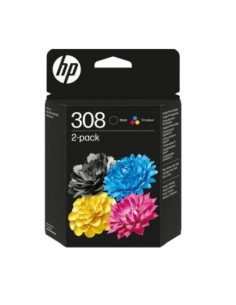 Pack cartuchos tinta hp 308 negra  tricolor