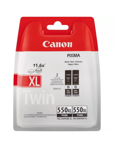 Pack cartucho tinta canon pgi  550xl negro 2 uds