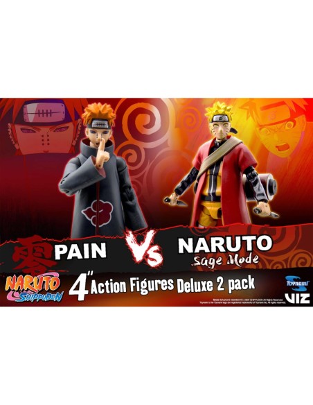 Pack 2 figuras toynami naruto naruto sage mode vs pain exclusiva