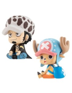 Pack 2 figuras megahouse one piece look up trafalgar d law y tony tony chopper con regalos sorpresa